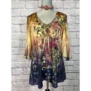 Bleu Vibrant Boho Fairycore Blouse